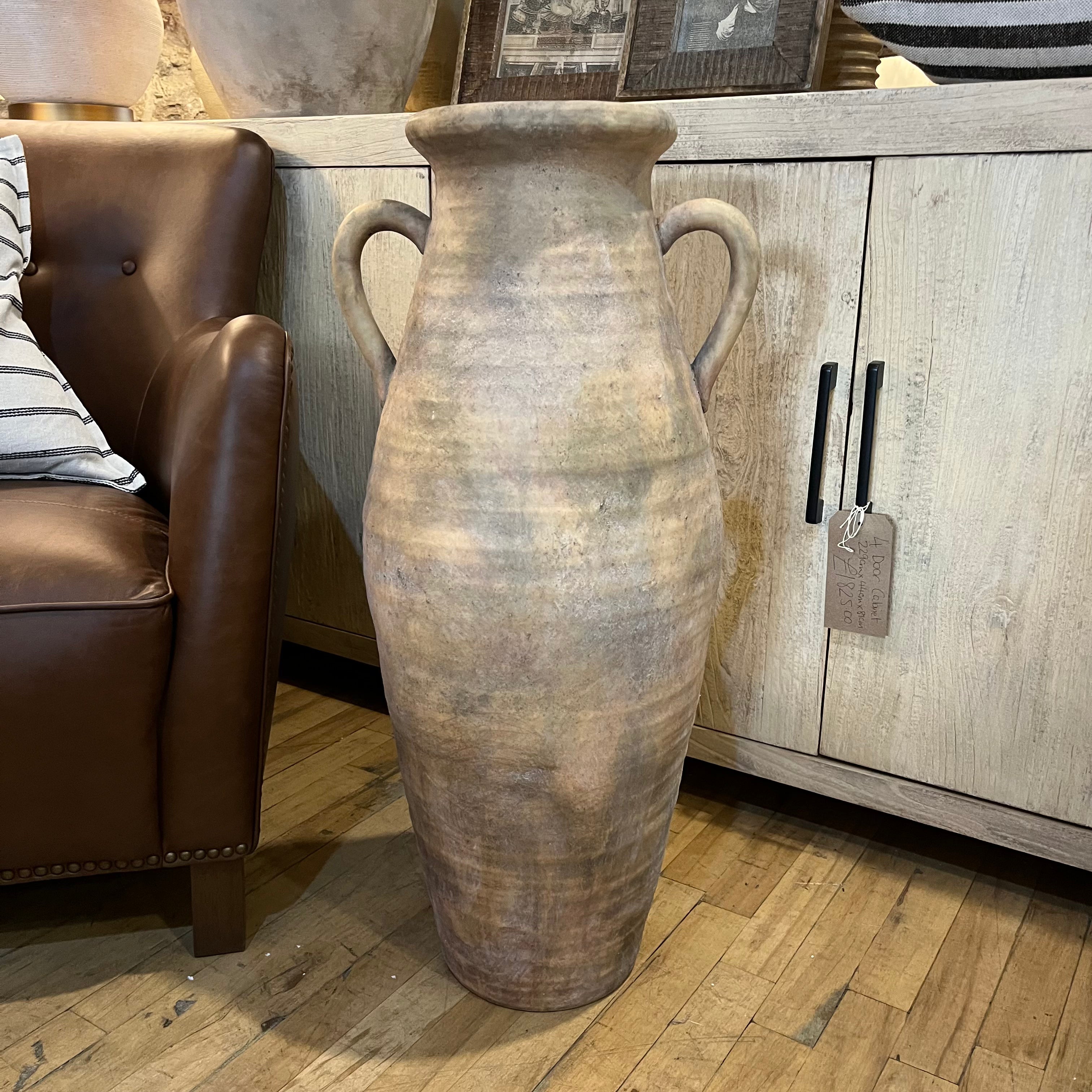 Distressed Large Natural Urn Vase 76cm