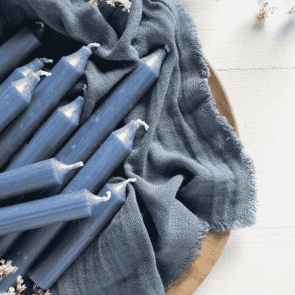 Dusty Blue Dinner Candle 18cm