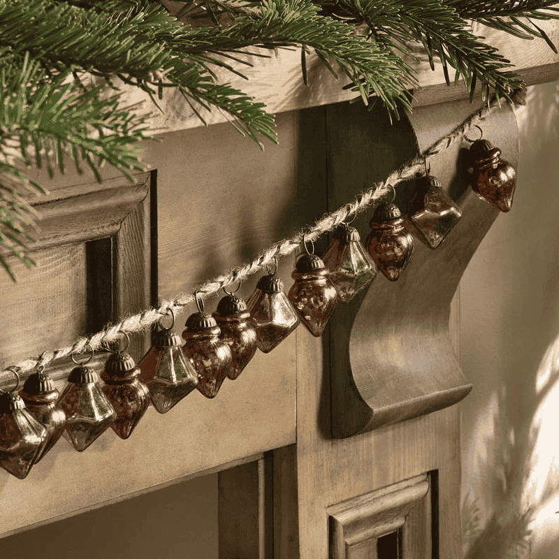 Ekiti Bauble Garland - Antique Gold and Rust 130cm | Annie Mo's B