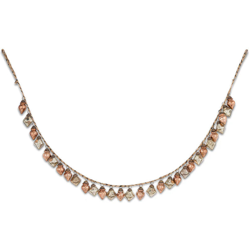 Ekiti Bauble Garland - Antique Gold and Rust 130cm | Annie Mo's C