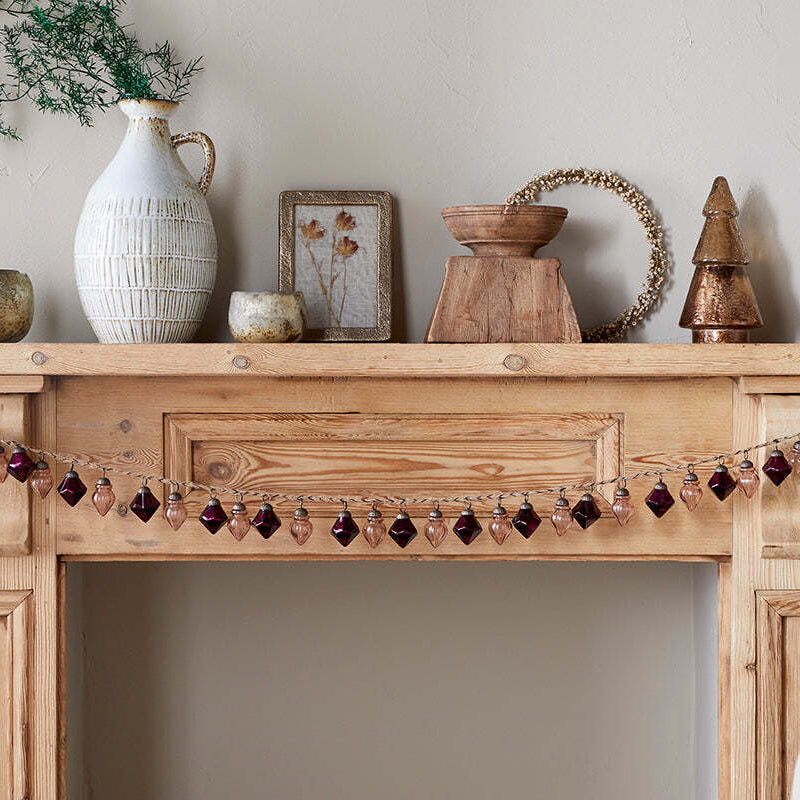 Ekiti Bauble Garland - Ruby and Copper 110cm | Annie Mo's