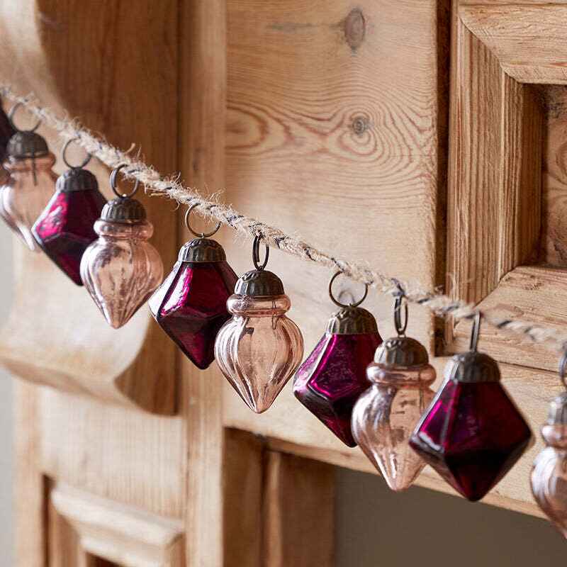 Ekiti Bauble Garland - Ruby and Copper 110cm | Annie Mo's D