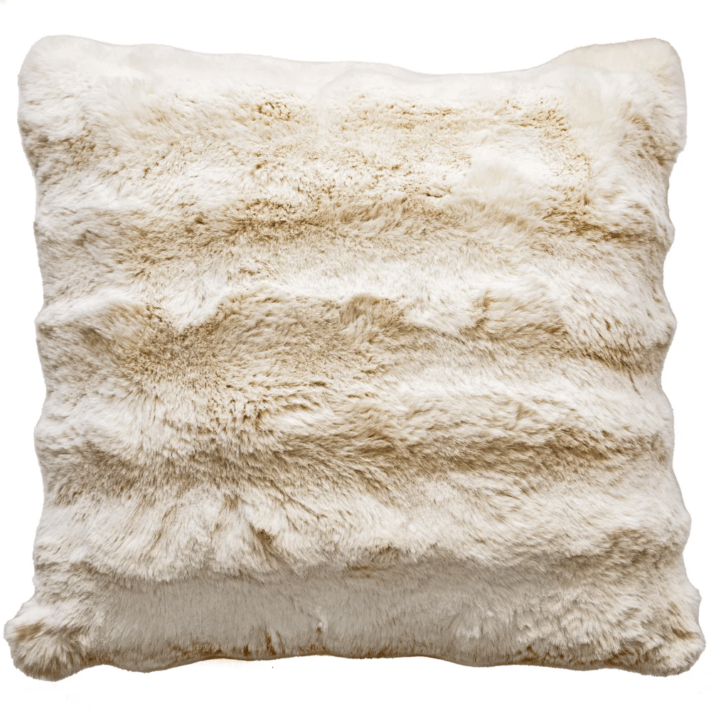 EXTREME SOFT TEXTURED CUSHION IN FAUX RABBIT NATURAL 50 X 50
