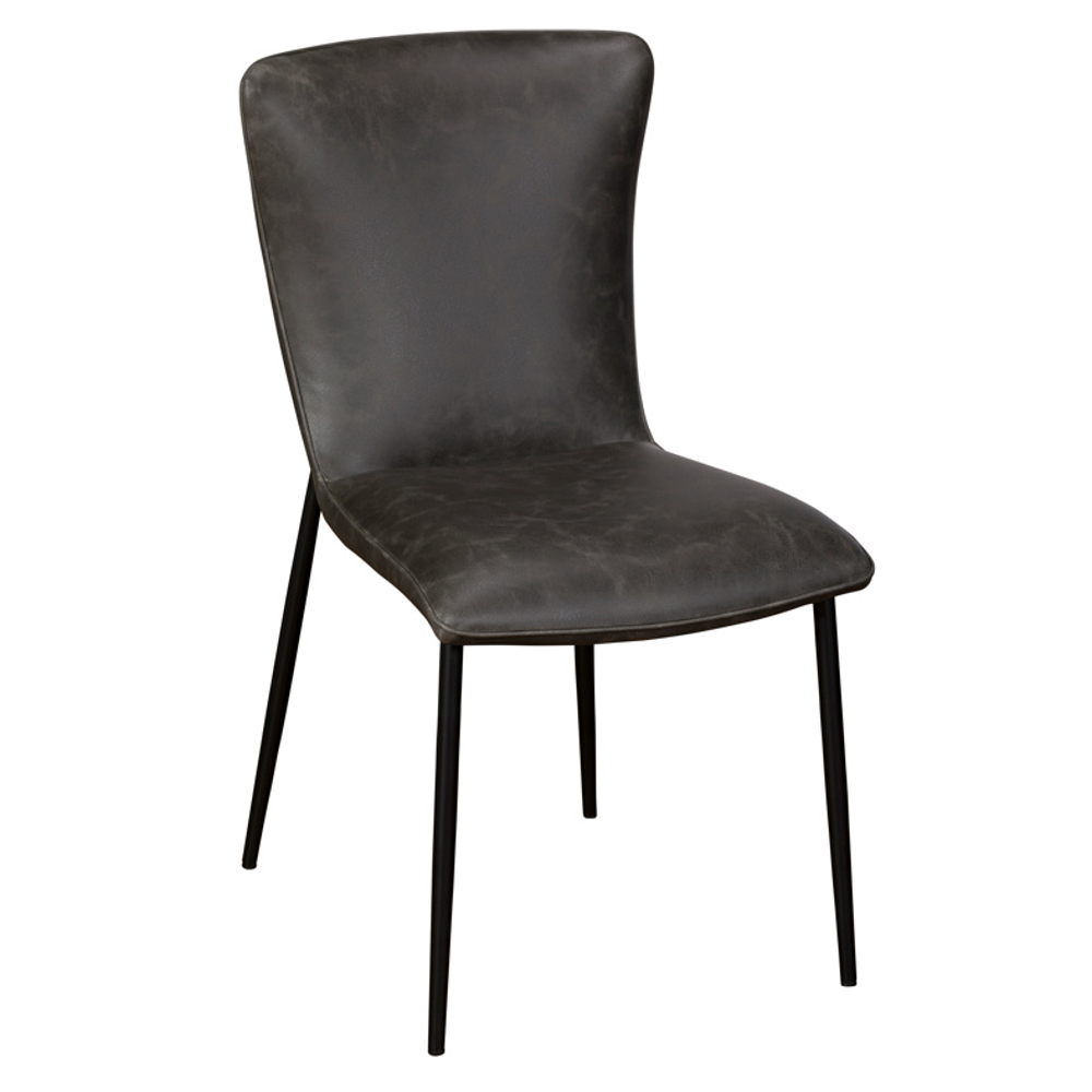 Ella Dark Grey PU Leather Dining Chair | Annie Mo's