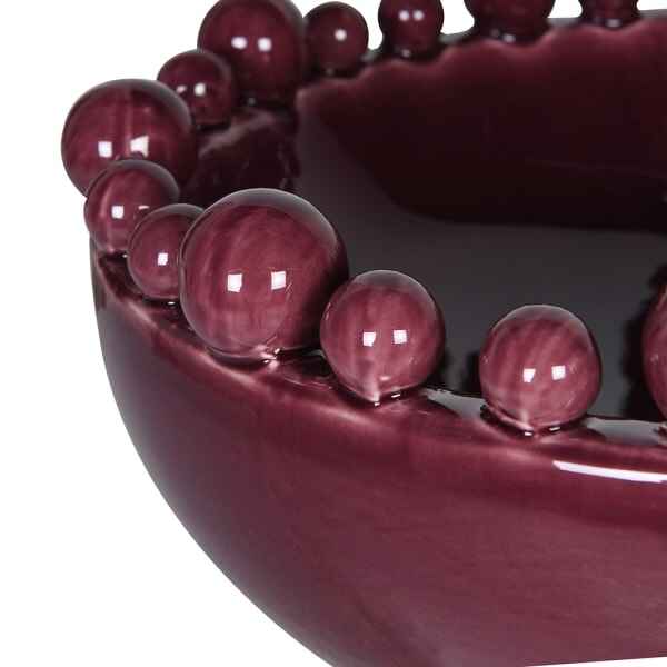 Emmerdale Decorative Burgundy Bobble Bowl 38cm-2