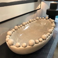 Emmerdale Large Decorative Cream Oval Bobble Bowl 58cm