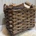 Rectangle Log Basket with Wheels and Jute Liner | Annie Mo's