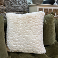 CLOUD DESIGN FAUX FUR CUSHION IVORY 50 X 50