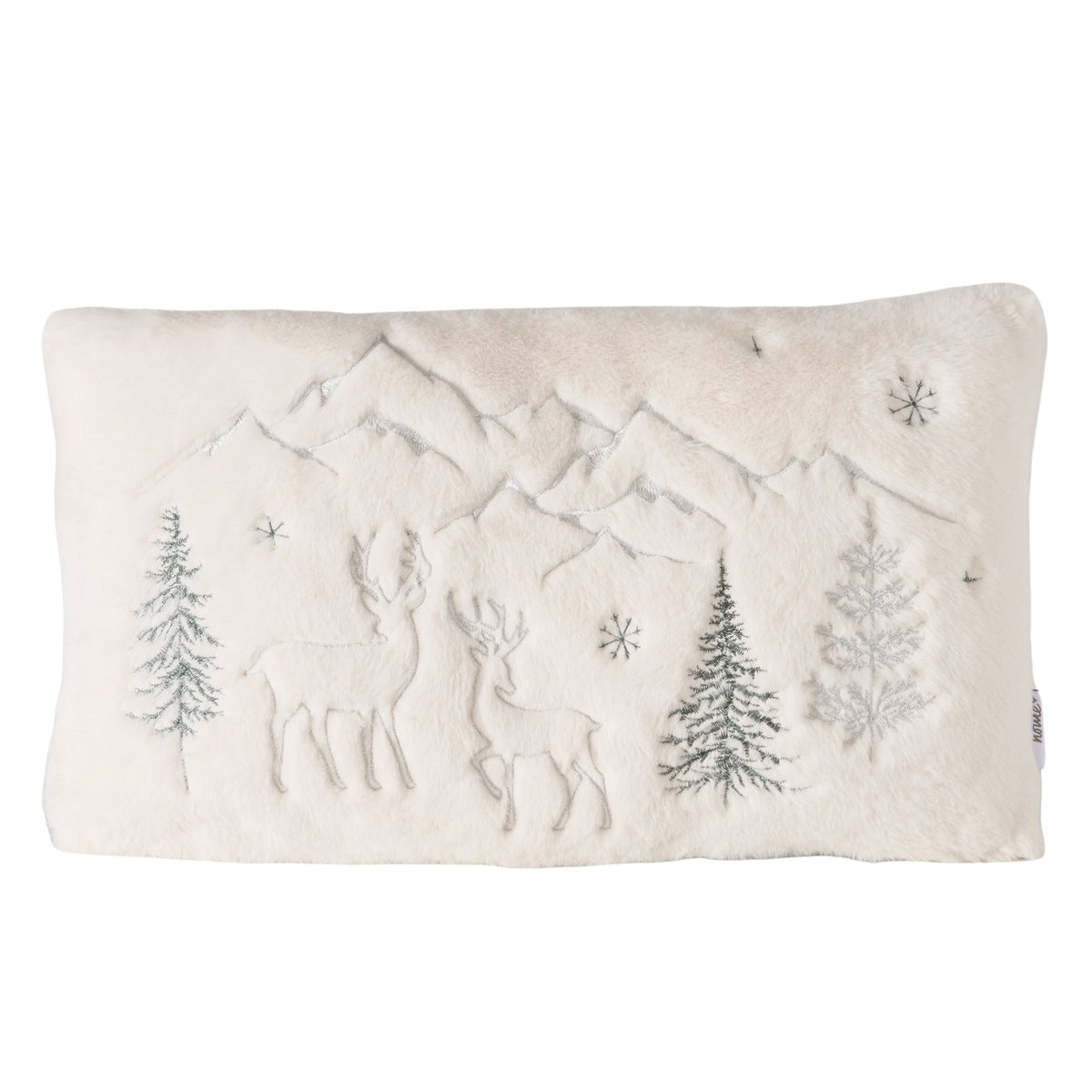 Faux Fur Winter Scene Christmas Cushion 50cm | Annie Mo's