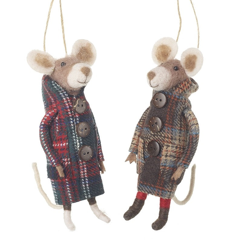 Felt Mice In Coats 15cm - Colour Choice | Annie Mo's