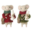 Felt Mice In Red and Green Coat 12cm - Colour Choice | Annie Mo's
