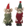 Felt Mice In Red and Green Coat 15cm - Colour Choice | Annie Mo's