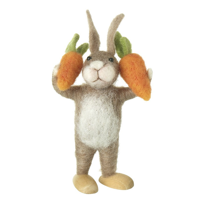 Felt Rabbit With Carrots Decoration 14cm | Annie Mo's