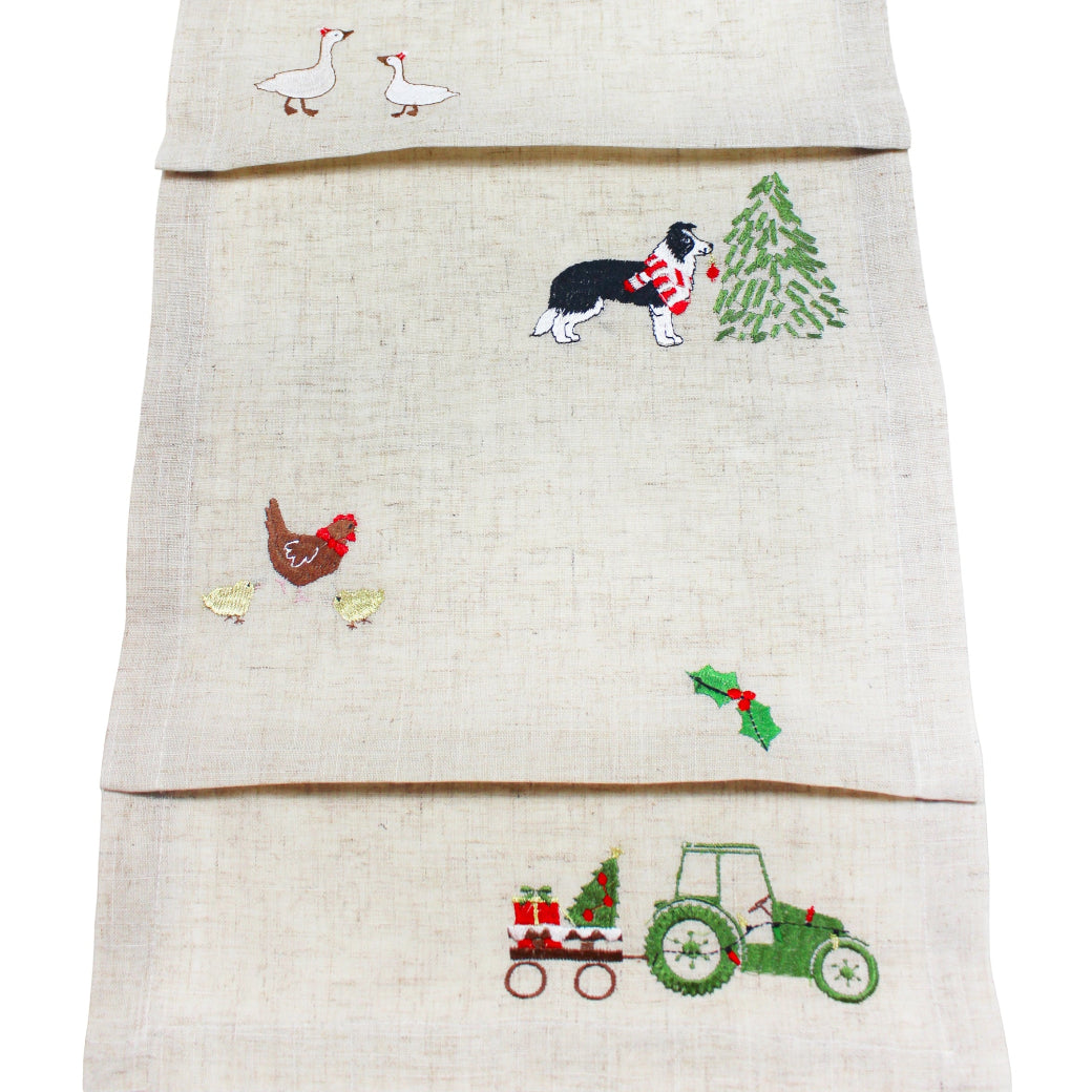 Festive Farmyard Table Runner 190cm