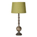 Finial Table Lamp with Green Linen Shade 78cm