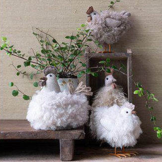 Fluffy Hen Mix of Two 18cm | Annie Mo's F