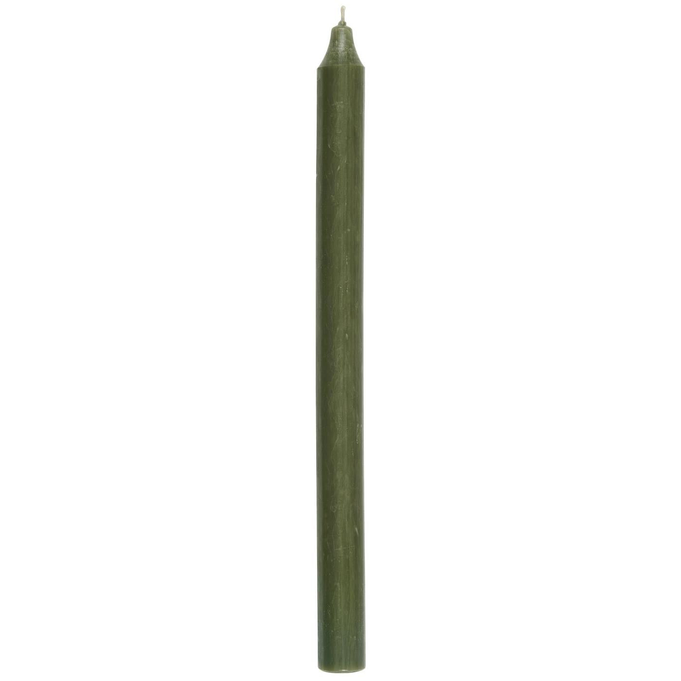 Forest Green Tall Rustic Dinner Candle 29cm | Annie Mo's
