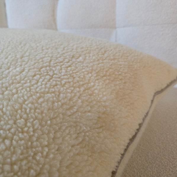 Frank Large Square Cushion Sherpa Cream 2