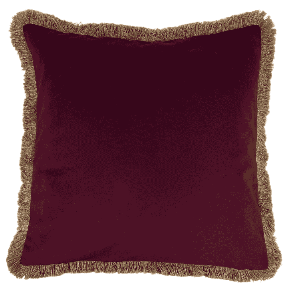 Fringed Verona Claret Cushion 55x55cm