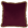 Fringed Verona Claret Cushion 55x55cm