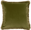 Fringed Verona Olive Cushion 55x55cm