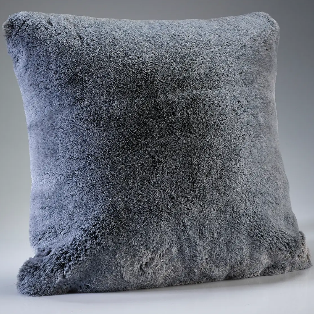 Frosted Gunmetal Faux Fur Cushions - Size Choice | Annie Mo's