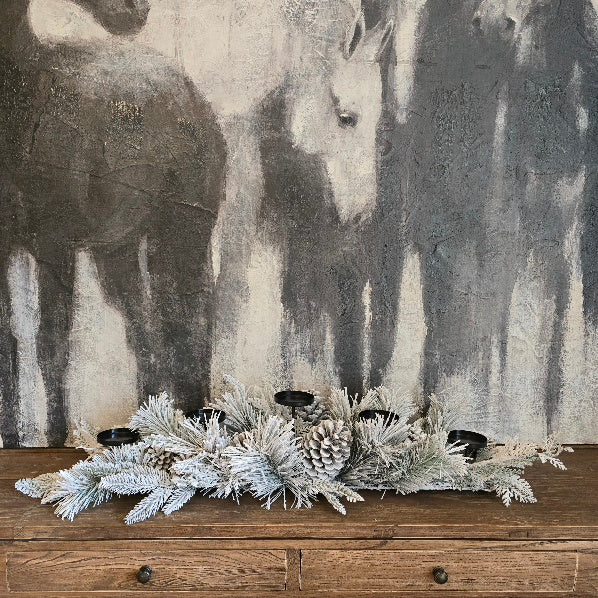 Frosted Pine Candle Holder 1