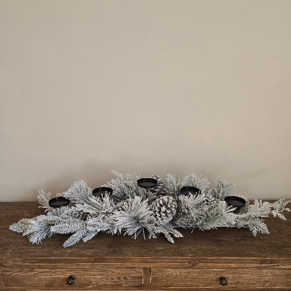Frosted Pine Candle Holder 2