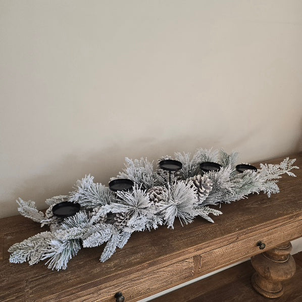 Frosted Pine Candle Holder 4