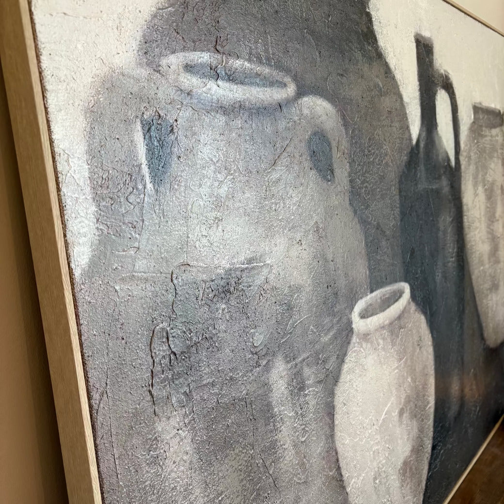 Ceramic Pots Framed Canvas 140cm-C
