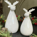 Glazed Ceramic Reindeer Ornament with Textured Detail - Size Choice