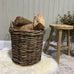 Large Round Rattan Baskets with Ear Handles - Size Choice