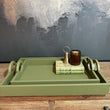 Green Faux Leather Trays -Size Choice