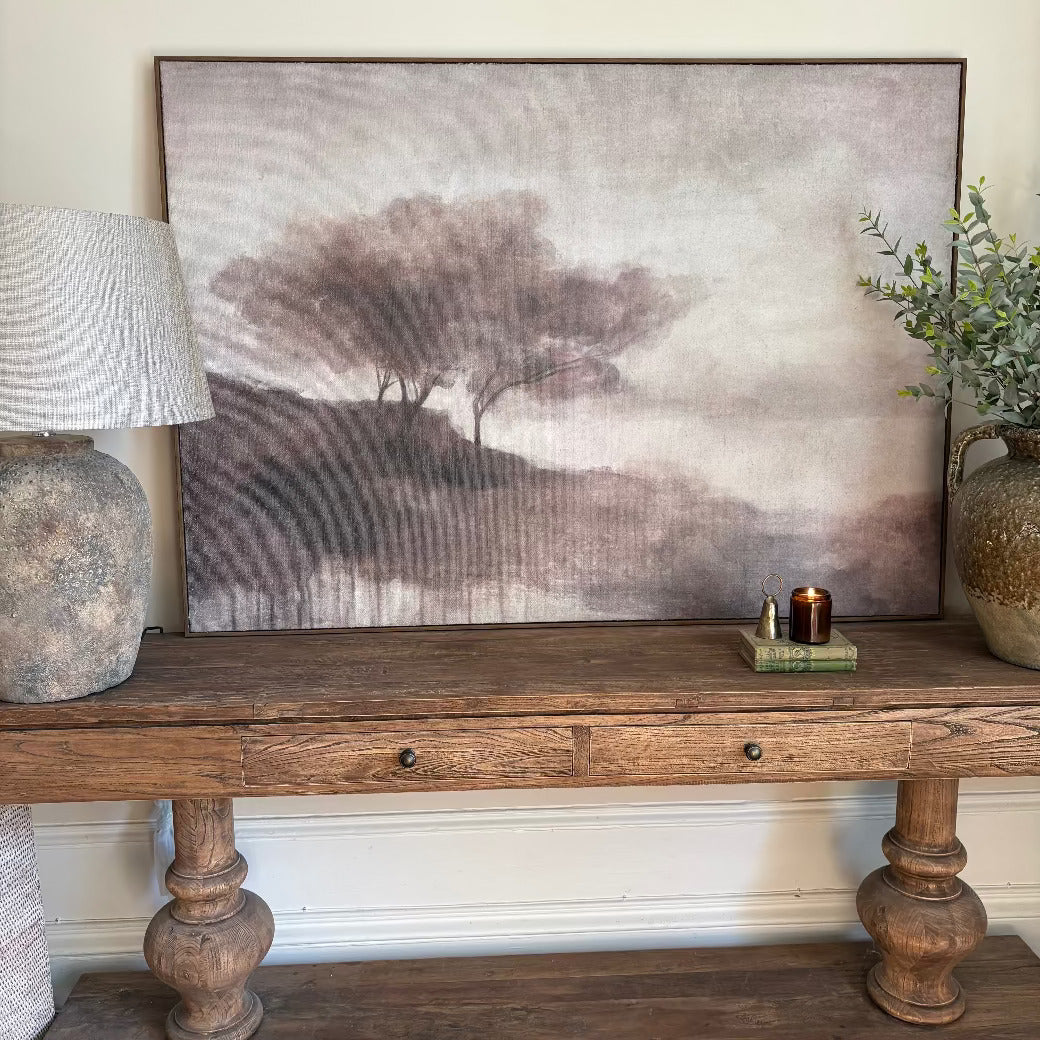 Cliff Edge Trees Framed Canvas 140cm-C