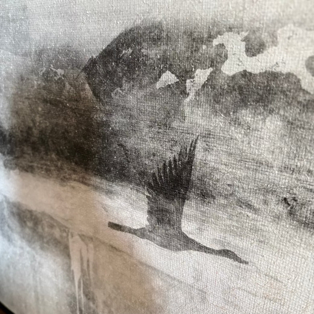 Birds Flying Framed Muted Canvas 150cm-B