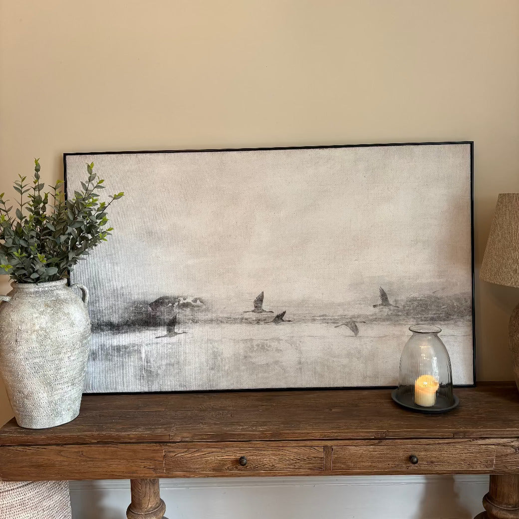 Birds Flying Framed Muted Canvas 150cm-C