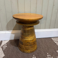 Conical Mango Wood End Table 45cm High - CLEARANCE | Annie Mo's