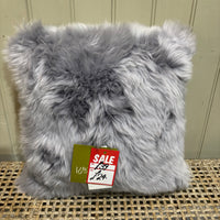 Steel Sheepskin Cushion 40x40cm - CLEARANCE | Annie Mo's