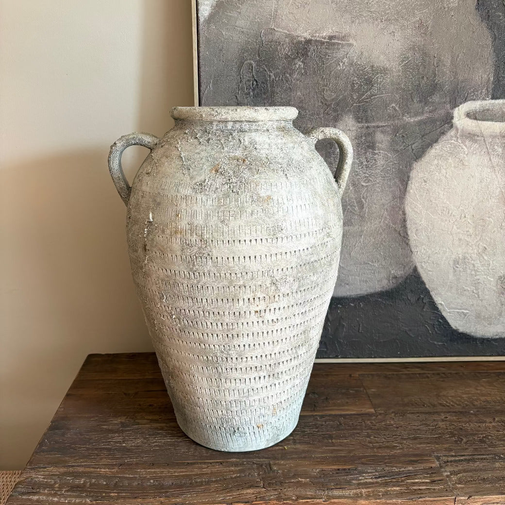 Tall Ash Handled Statement Vase 50cm