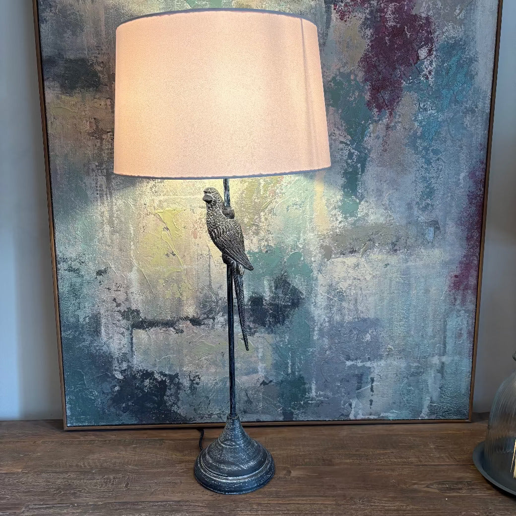 Perched Parrot Table Lamp 88cm-D