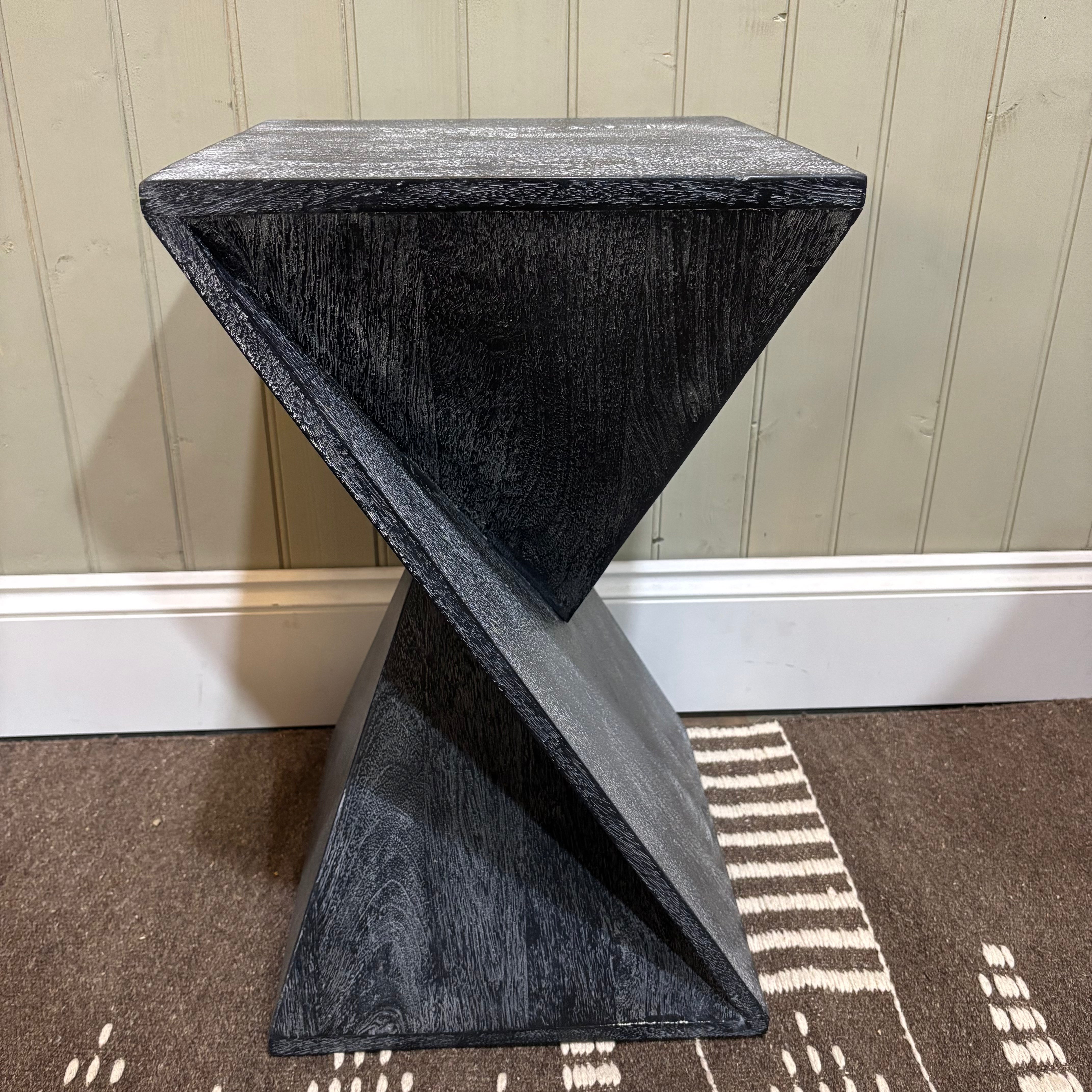 Grey Two Tone Z Shaped Side Table 59cm CLEARANCE | Annie Mo's