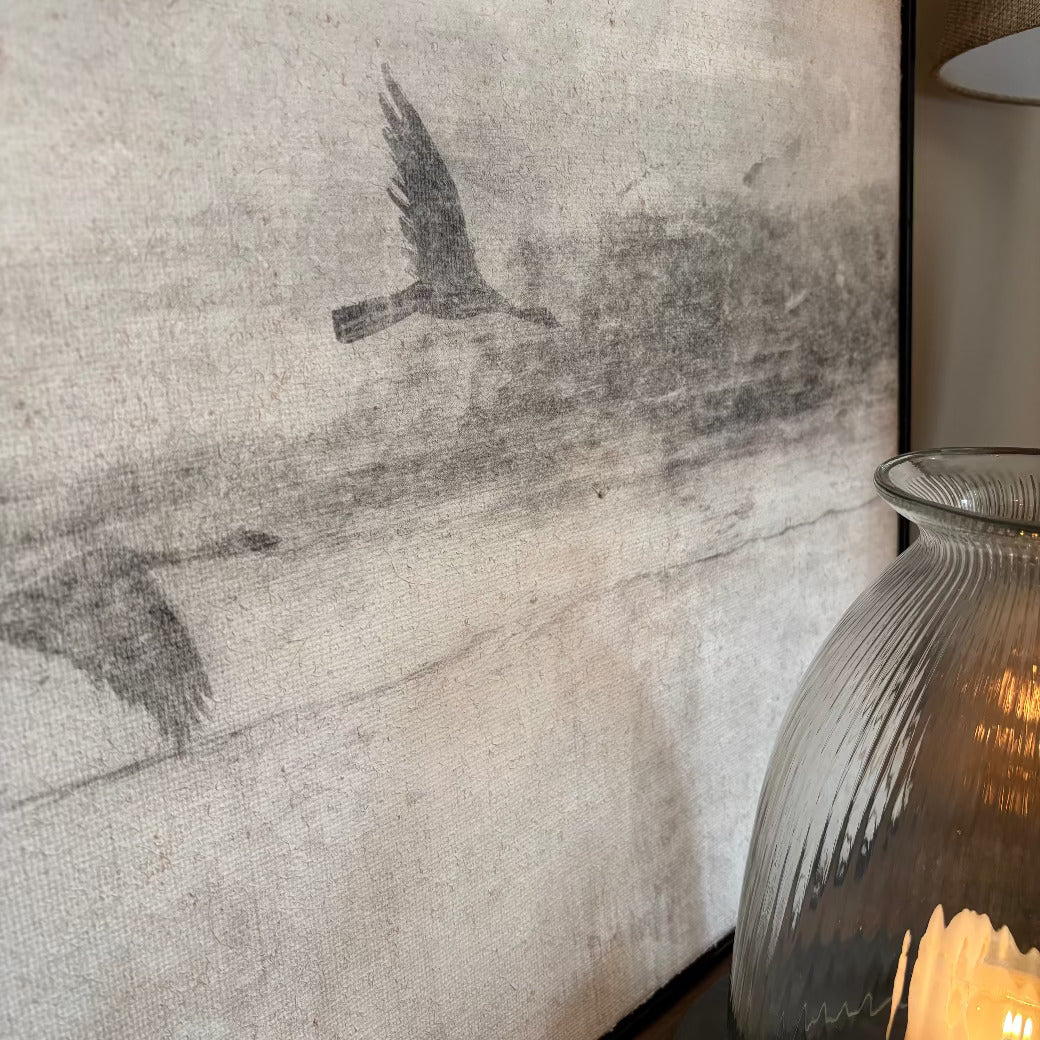 Birds Flying Framed Muted Canvas 150cm-D