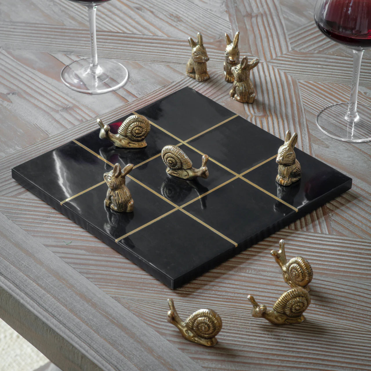 Langford Hare and Snail Noughts and Crosses – Black 26cm | Annie Mo's