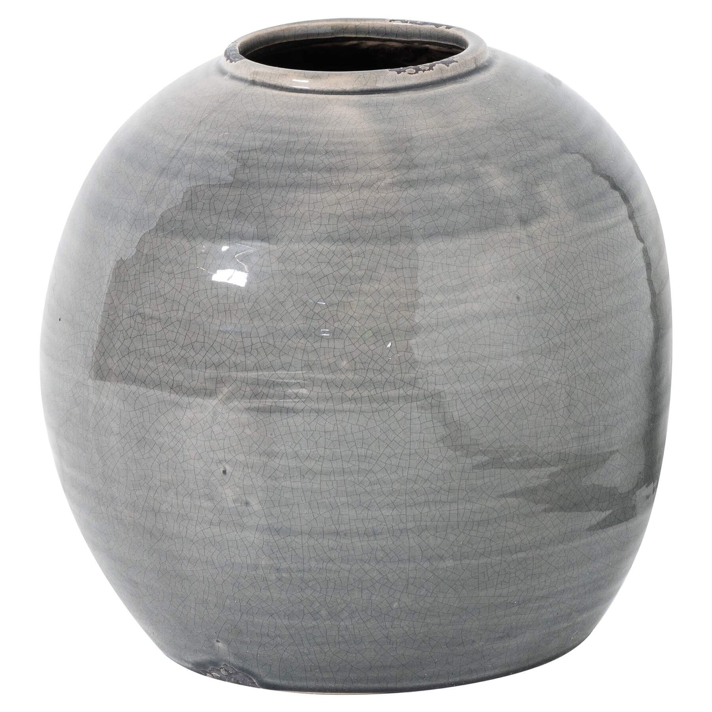Garda Grey Glazed Tiber Vase 28cm | Annie Mo's