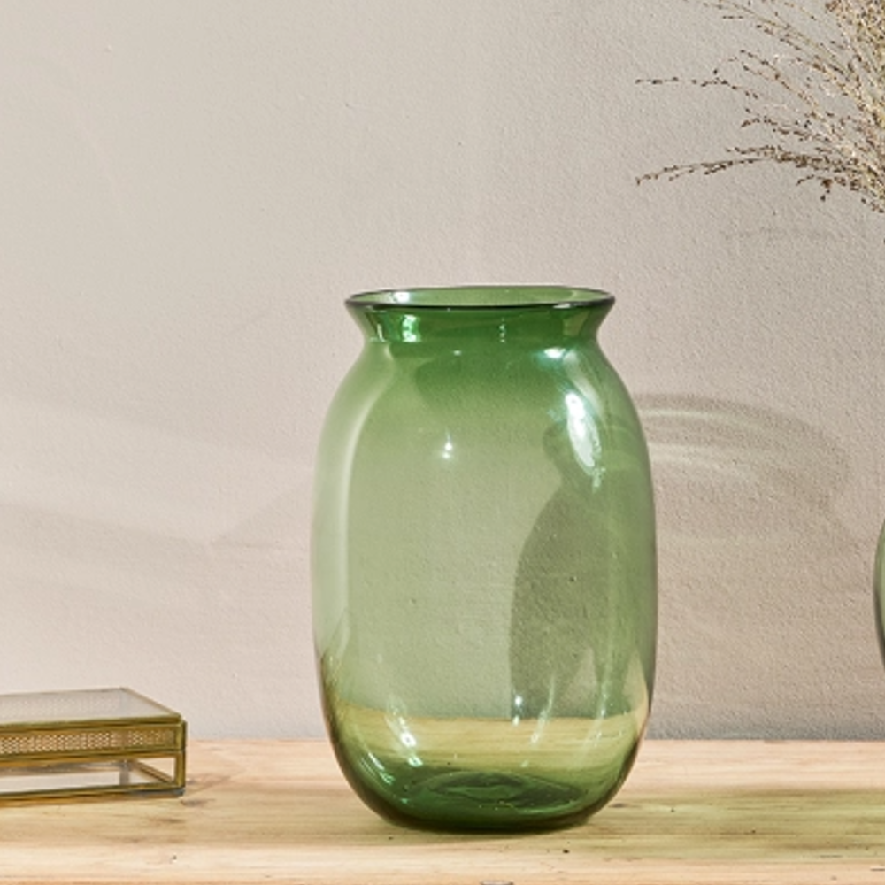 Glass Vase - Green 27cm | Annie Mo's