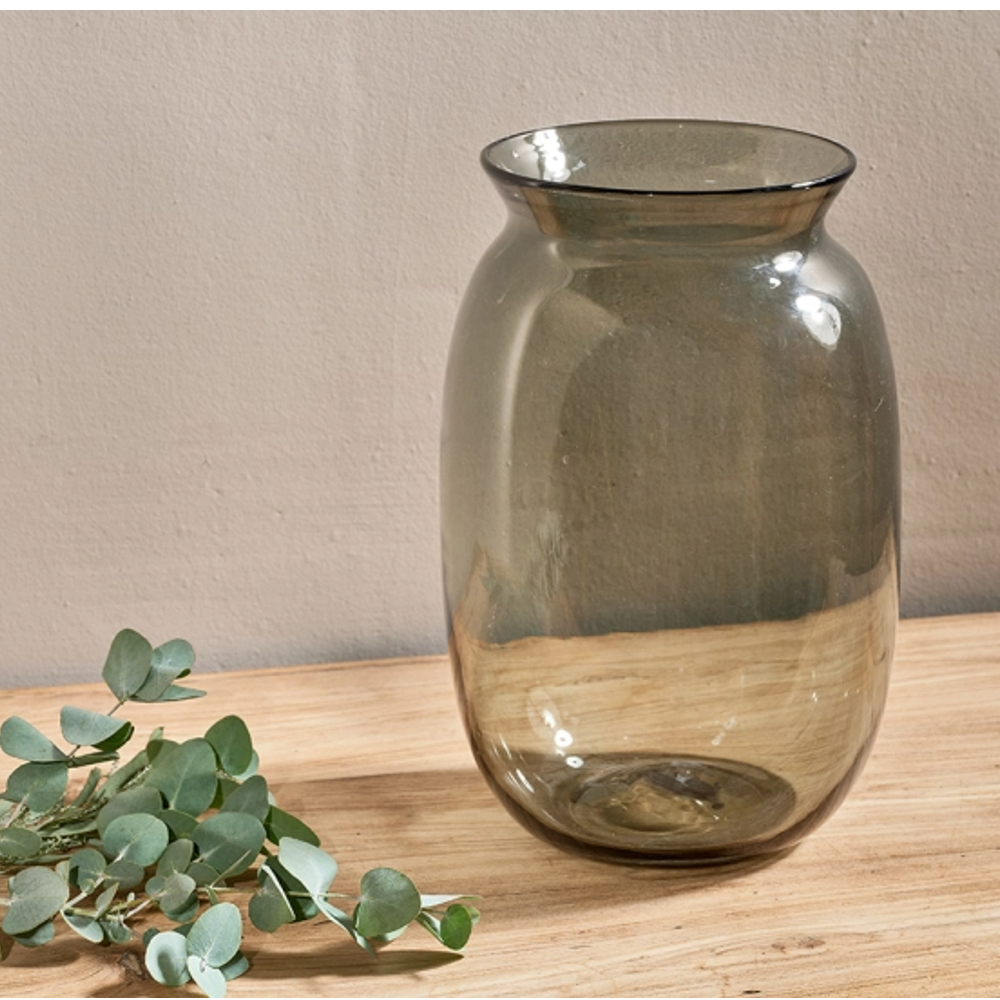 Glass Vase - Smoke 27cm | Annie Mo's