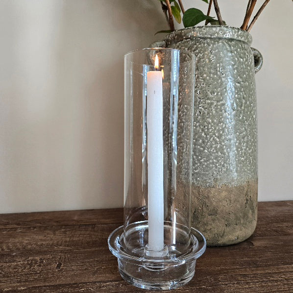 Glass Hurricane Dinner Candle Holder 3