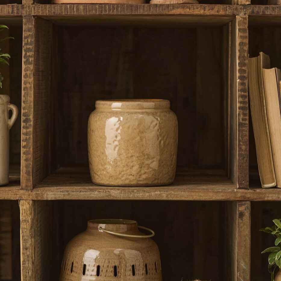 Glazed Clay Planter with Edge 16cm | Annie Mo's
