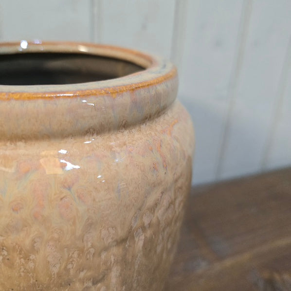 Glazed Clay Planter with Edge 16cm 3 | Annie Mo's