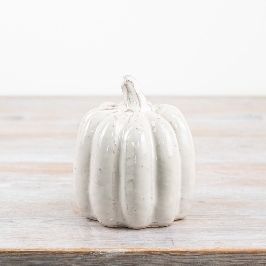 Glazed White Decorative Pumpkin 12cm | Annie Mo's